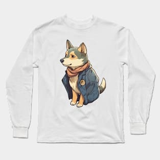 A cute dog wearing street fashion Long Sleeve T-Shirt